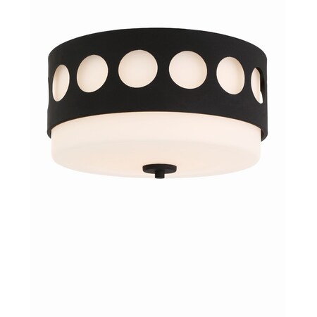 Crystorama Kirby 2 Light Black Forged Ceiling Mount KIR-B8100-BF